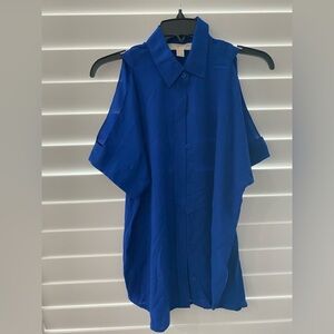 Michael Kors NWOT Women’s Royal Blue Casual Button Down Shirt Size-S